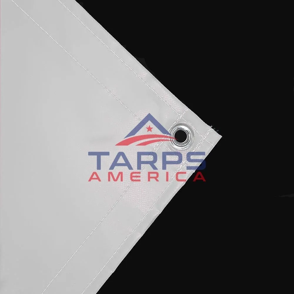 18 oz Heavy Duty White Coated Vinyl Tarp by AtlasShield®