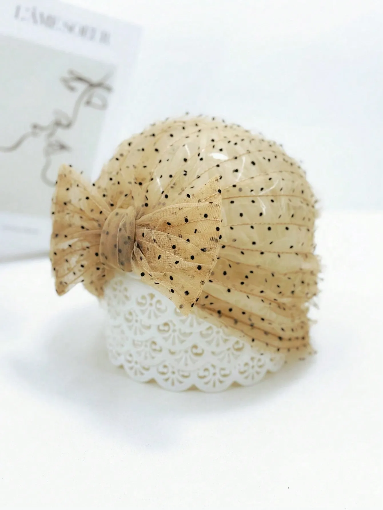 1pc Handmade Elastic Breathable Hair Covering Cap - Khaki