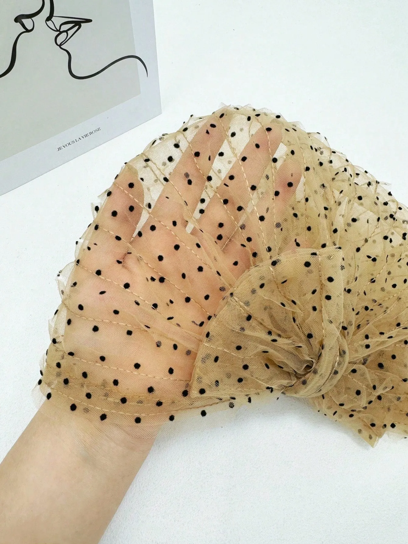 1pc Handmade Elastic Breathable Hair Covering Cap - Khaki
