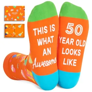 50th Birthday Gifts for Him Her Men Women, 50 Year Old Socks for Male Female, Best Gifts for 50 Year Old Man Woman