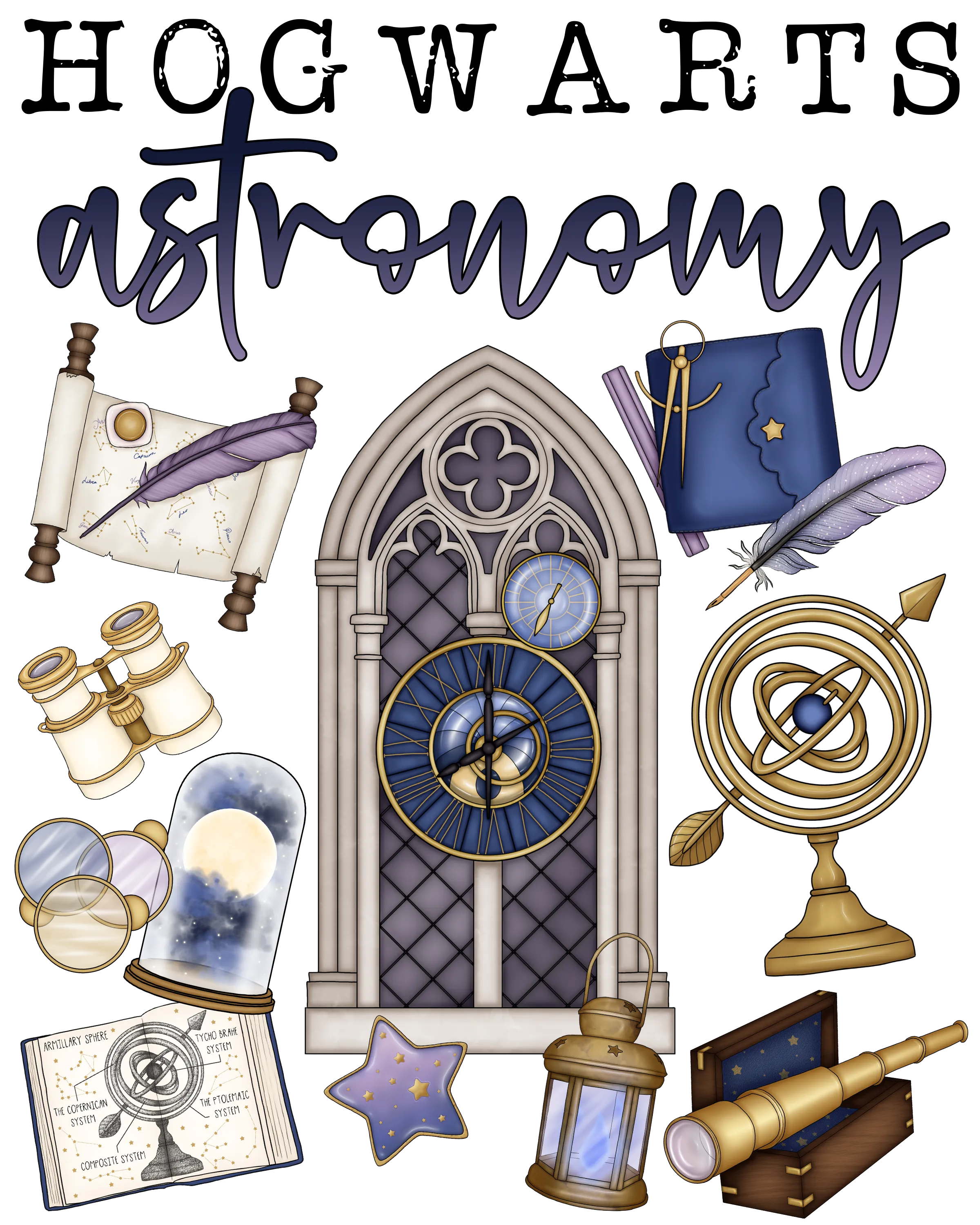 Astronomy Clear Vinyl , Sticker, 3x3 inch