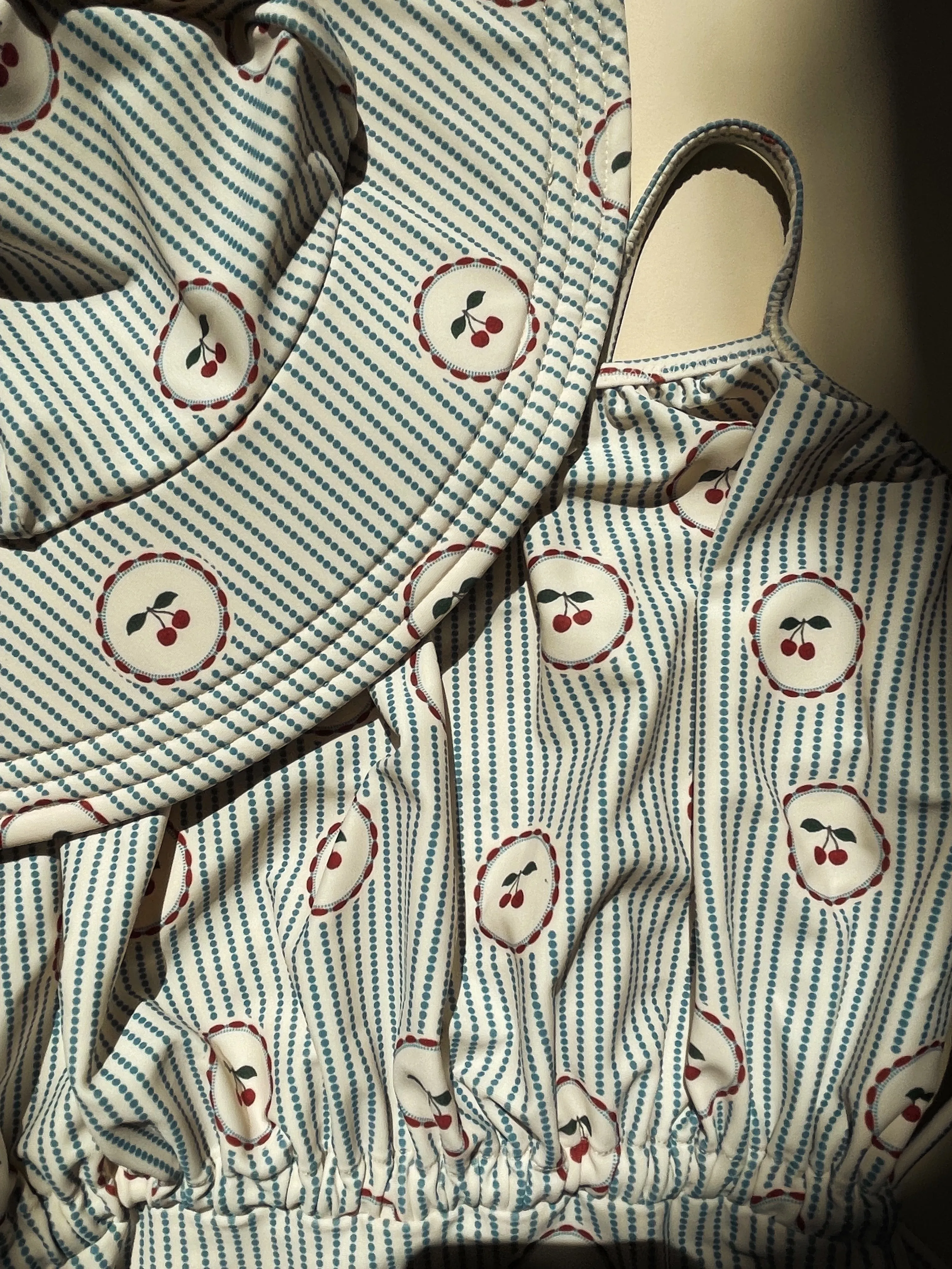 cale swim hat | cherry stripe