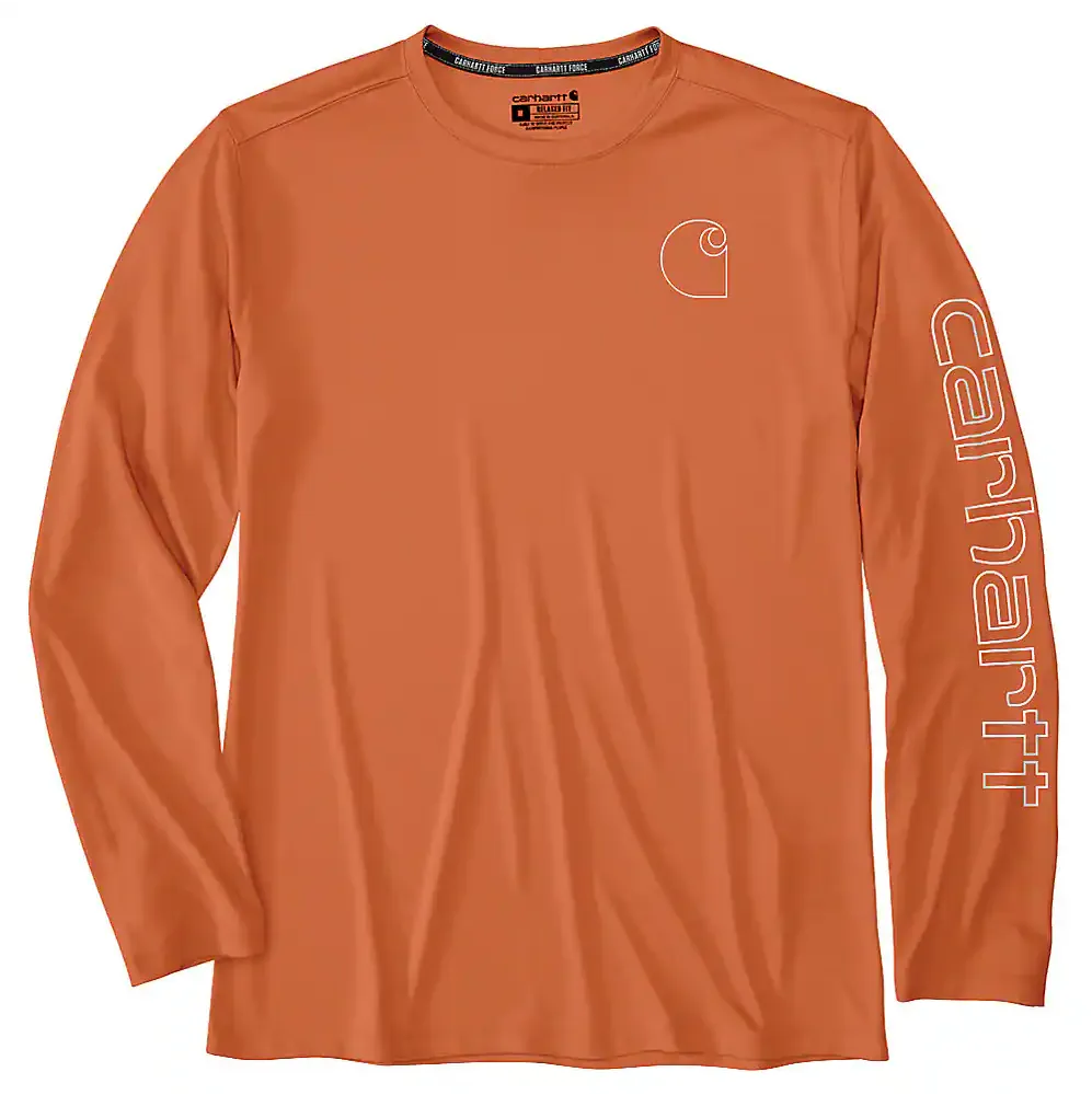 Carhartt Men's Force Sun Defender Lightweight Long-Sleeve Logo Graphic T-Shirt - SALE