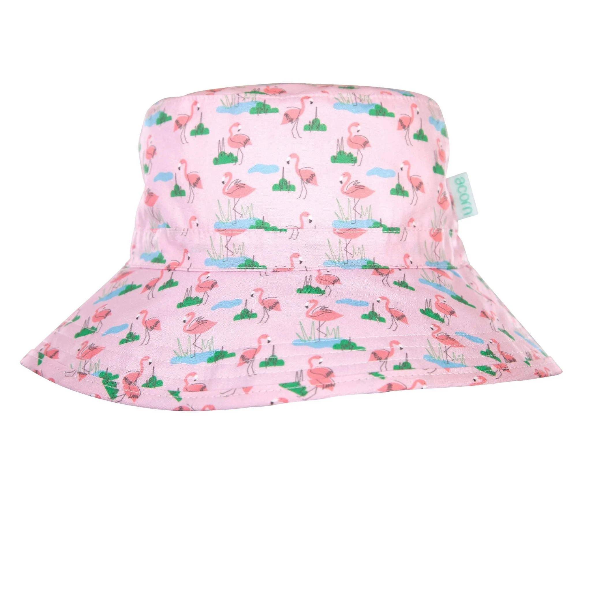 Dancing Flamingo Broad Brim Bucket Hat