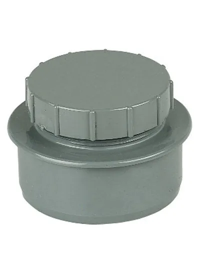 FloPlast 110mm Soil Screwed Access Cap Grey