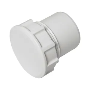 FloPlast ABS Solvent Weld Access Plug 40mm White (Pack of 10)