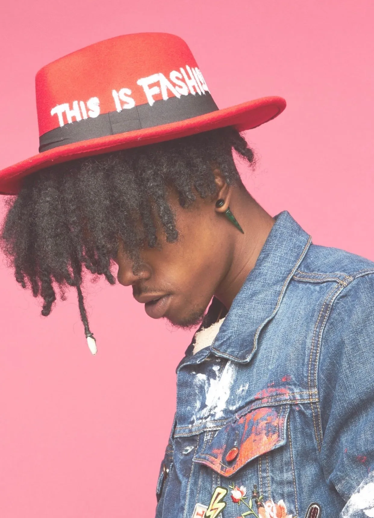 High End Junkie Red Socialite Hand-painted Fedora