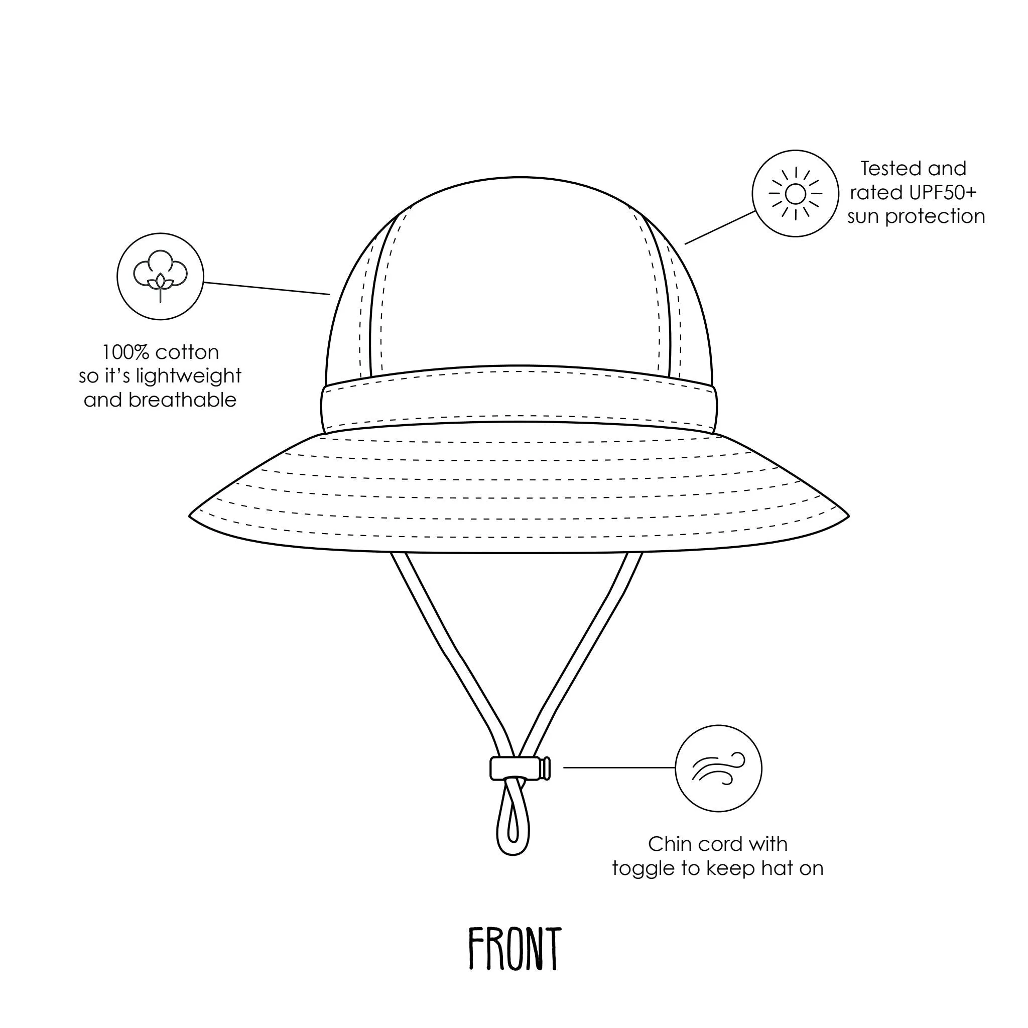 Indie Wide Brim Infant Sunhat