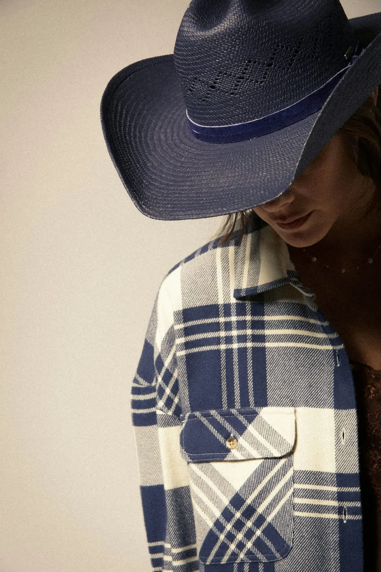 Laredo Panama Straw Cowboy Hat - Navy