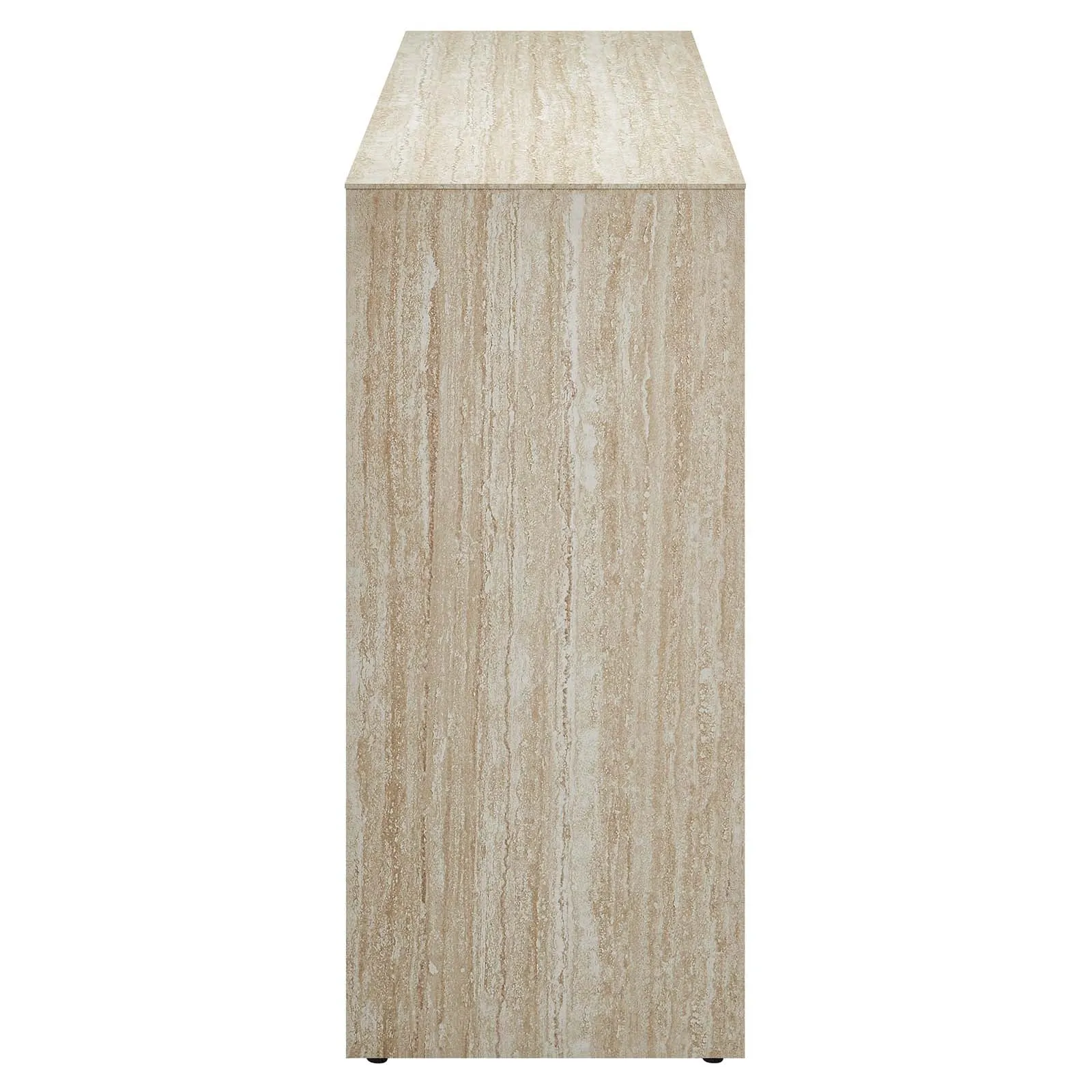 MIRELLA FAUX TRAVERTINE CONSOLE TABLE