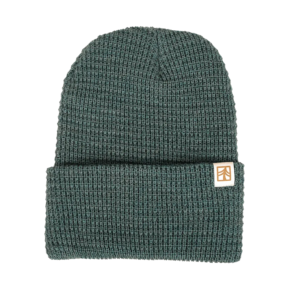 Rustek 100% Merino Wool Waffle Beanie | Emerald