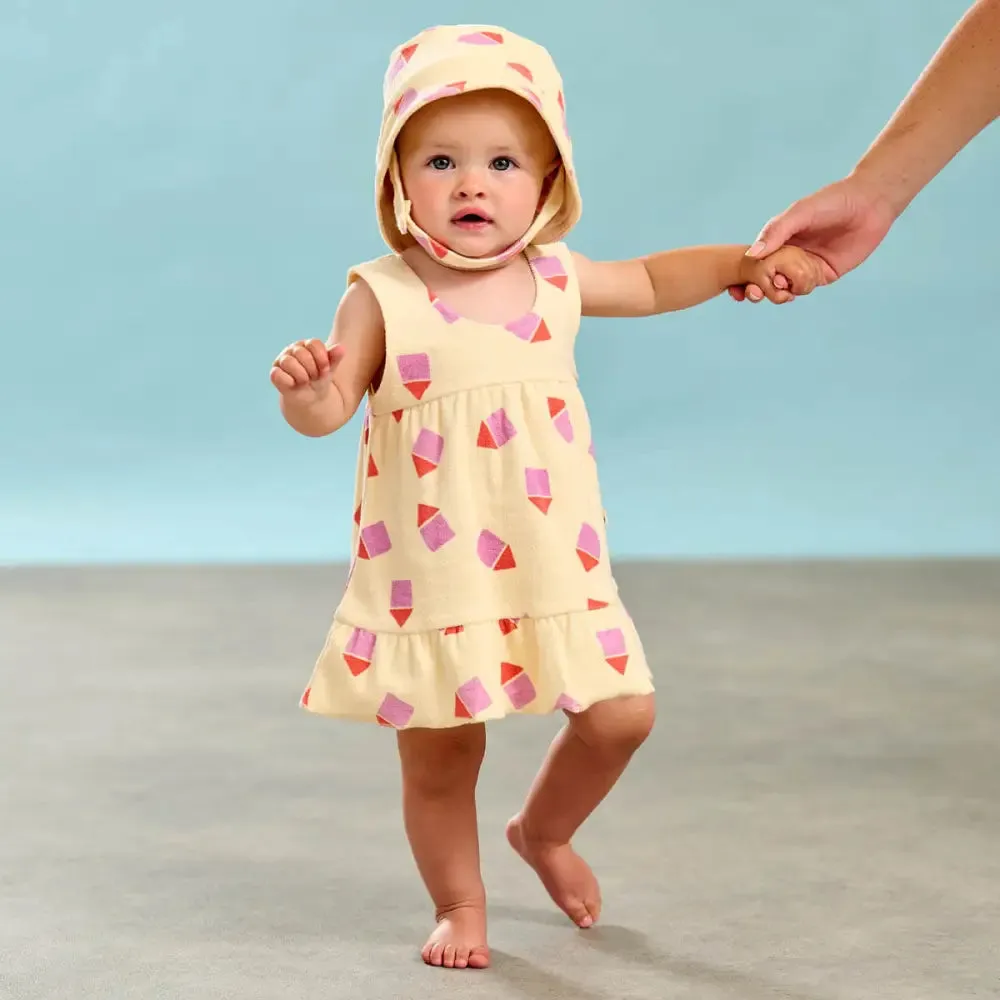 Silky - Pink Beach Hut Towelling Sun Dress