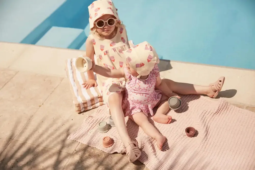 Silky - Pink Beach Hut Towelling Sun Dress