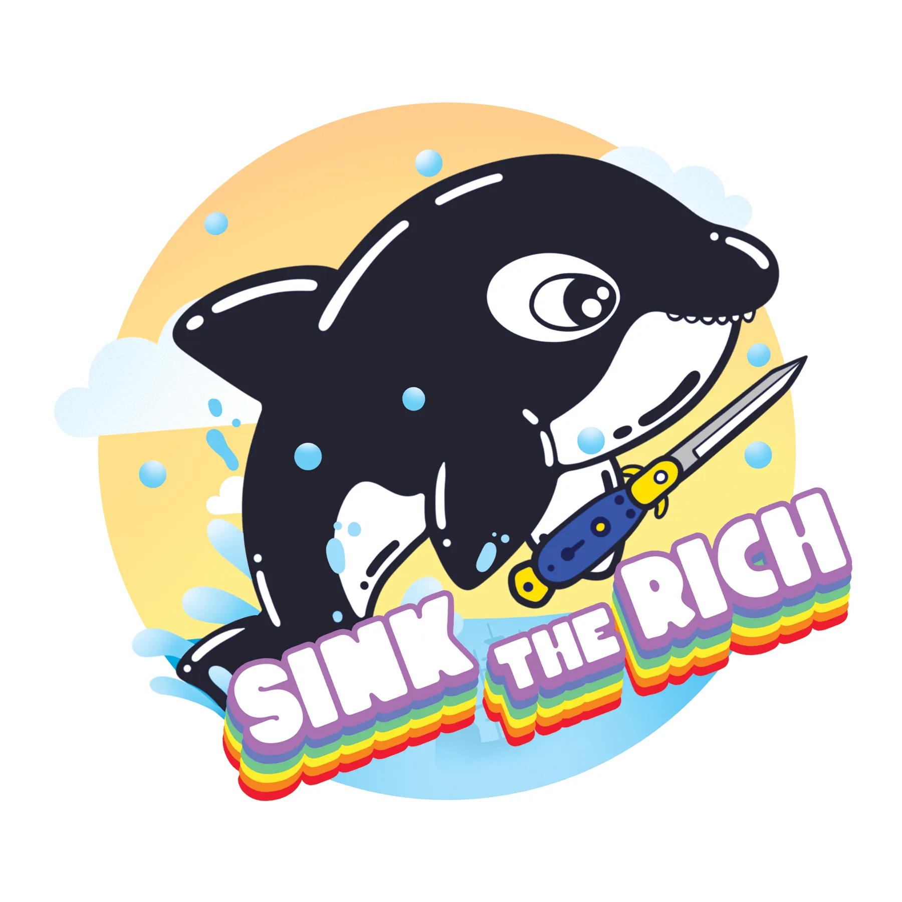 Sink the Rich Orca 4" Sticker