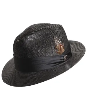Stacy Adams Poly Braided Dublin Fedora - Black