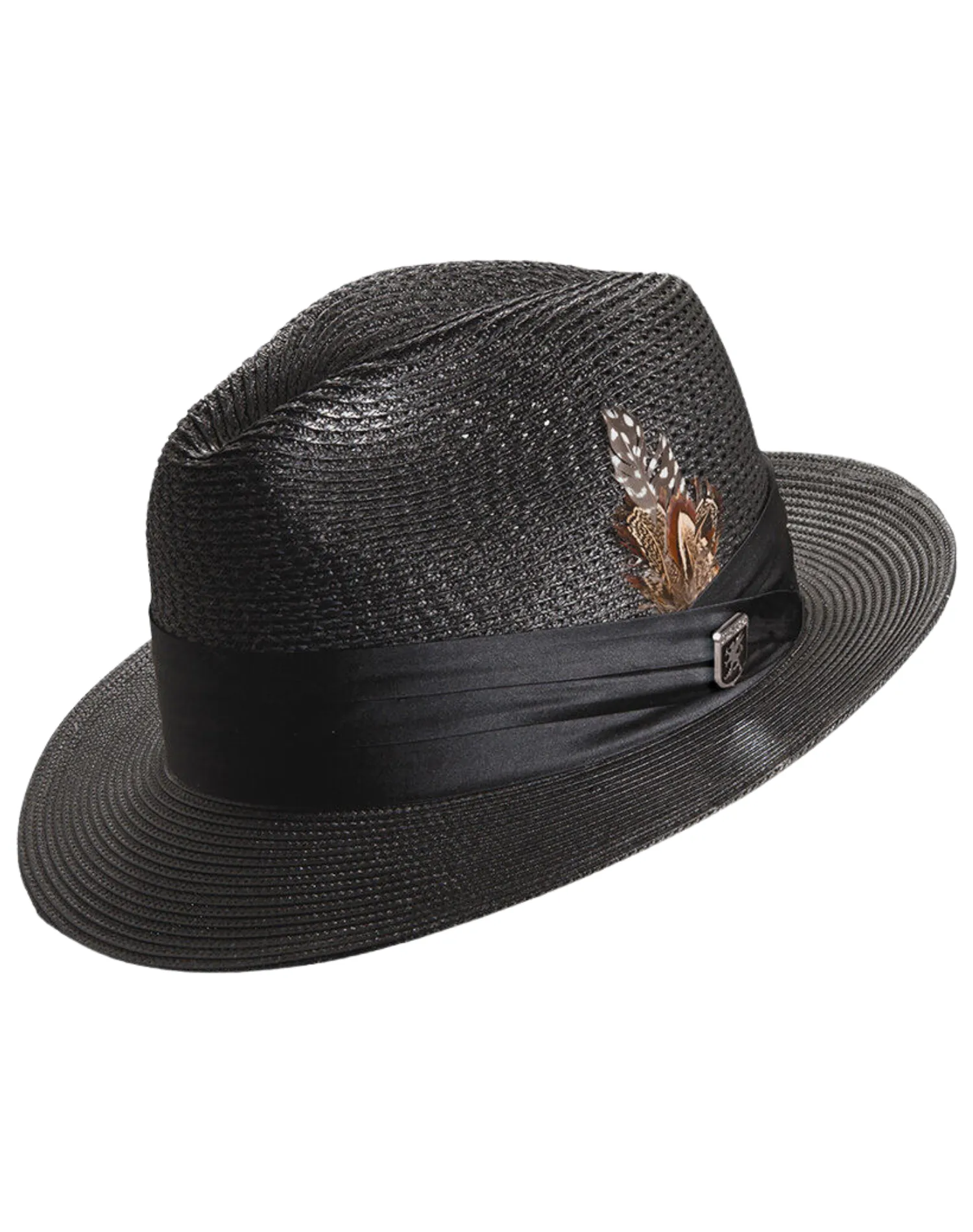 Stacy Adams Poly Braided Dublin Fedora - Black