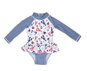 Sunday Sails Alissa Ruffle UPF 50 Rash Guard