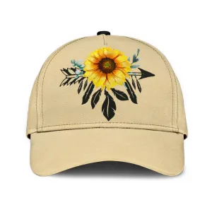 Tan With Boho Sunflower Dreamcatcher On Classic Style Hat Baseball Cap