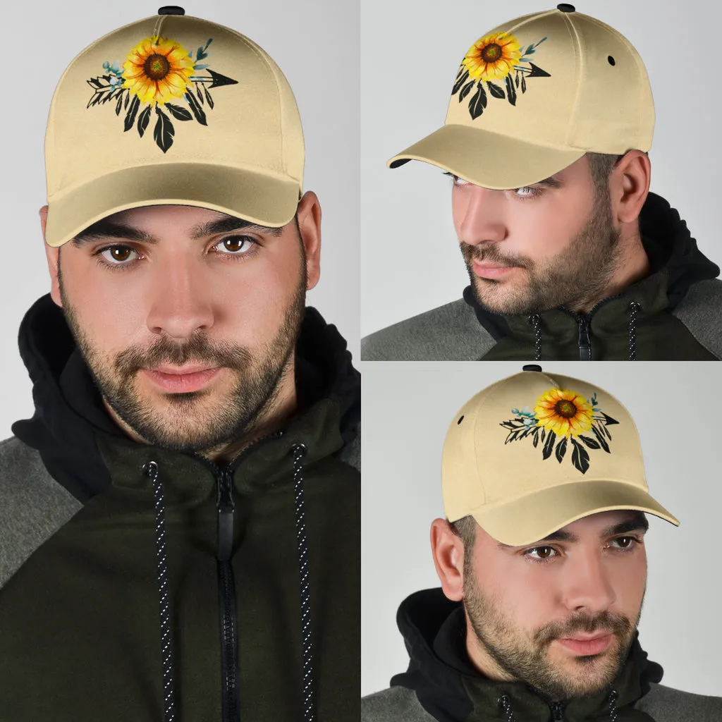 Tan With Boho Sunflower Dreamcatcher On Classic Style Hat Baseball Cap
