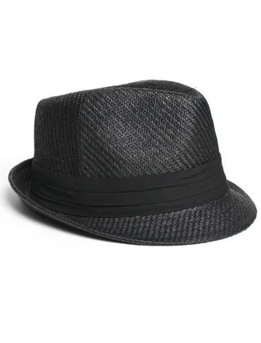 Trendy Classic Tweed Black Fedora Hat