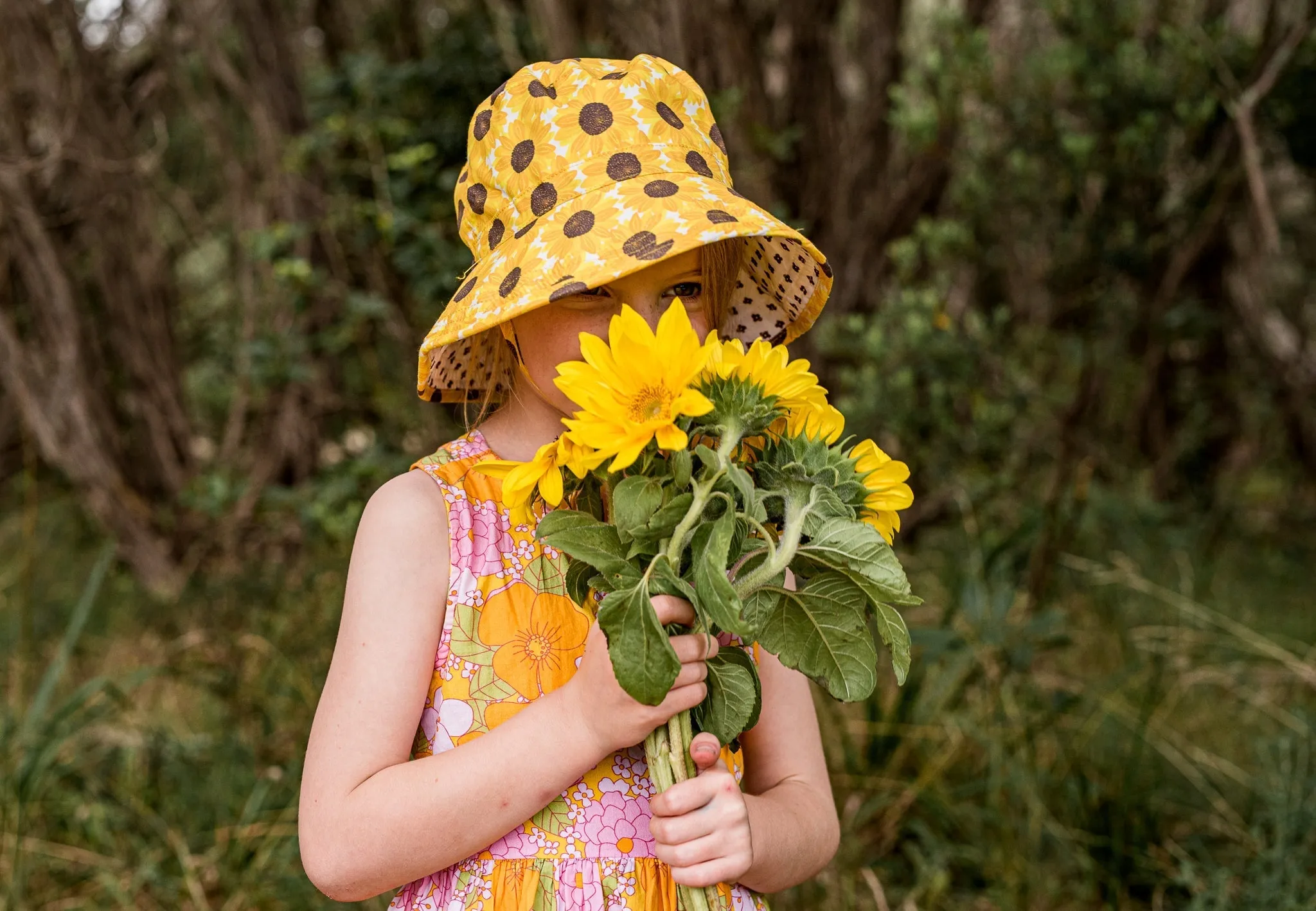 Ukraine Fundraising Sunflower Broad Brim Bucket Hat