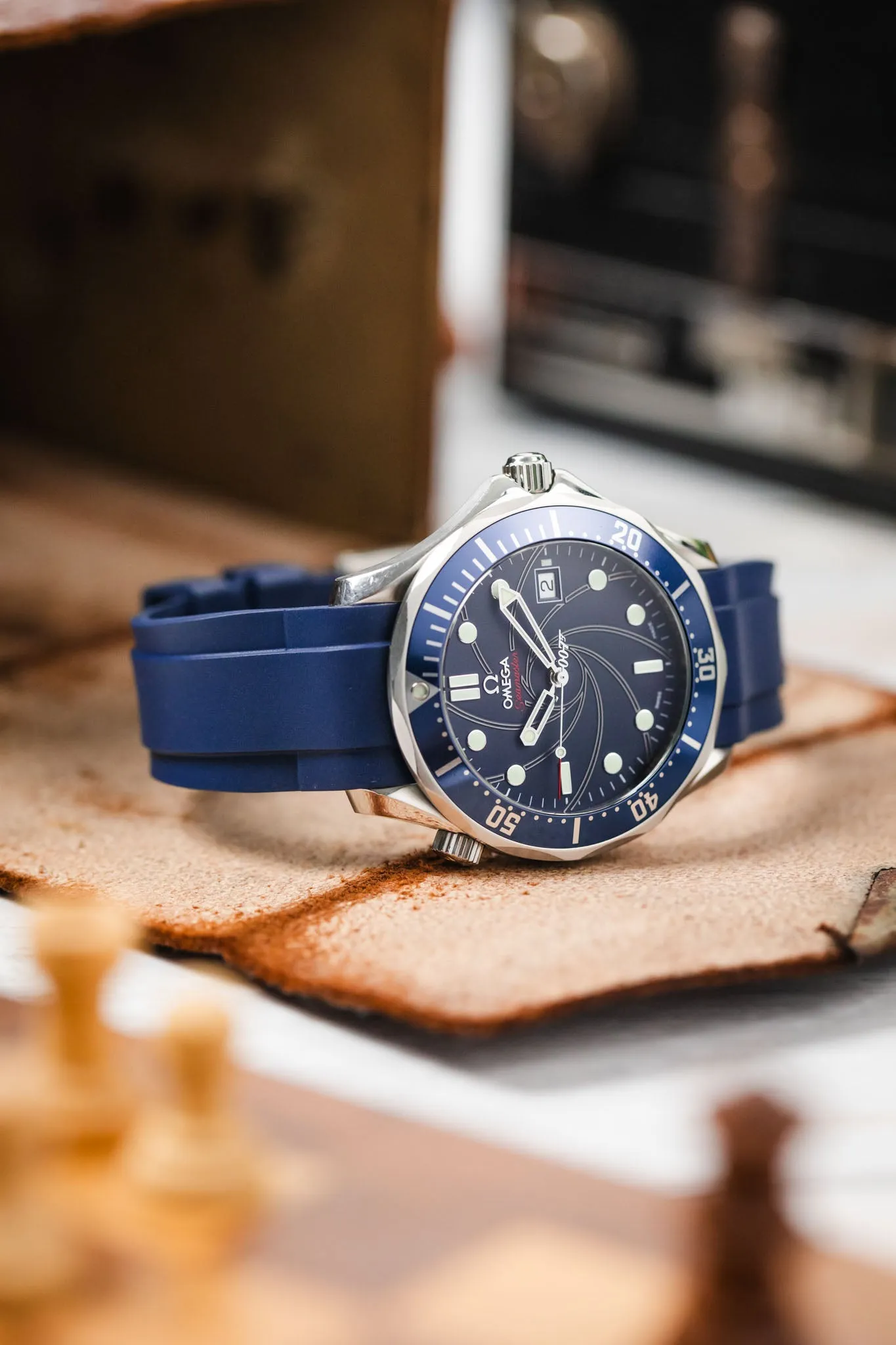 ZEALANDE ZBC01 Rubber Watch Strap for Omega Seamaster in BLUE
